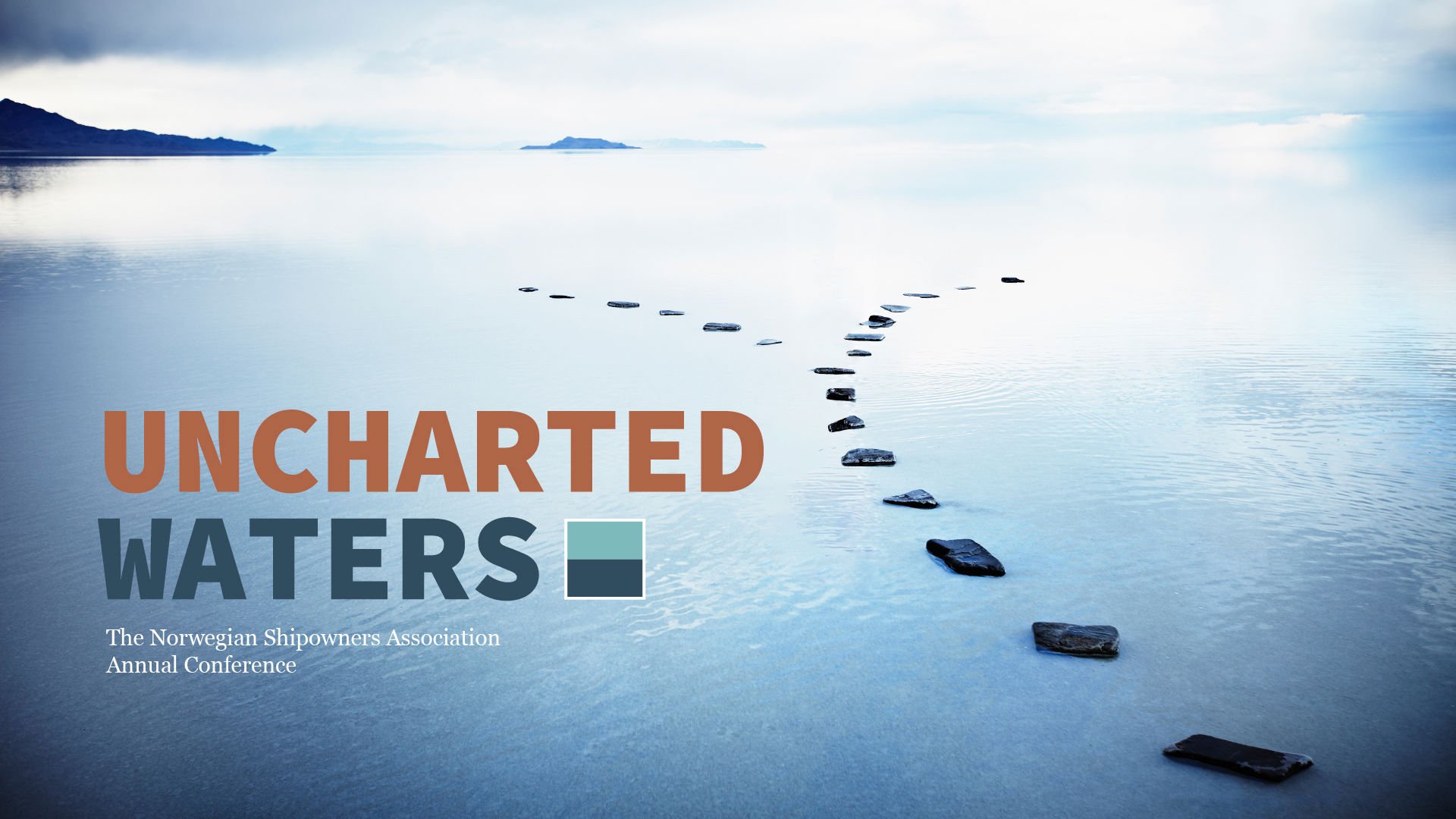 Stepping stones, graphic promoting the annual conference 2023: Uncharted waters