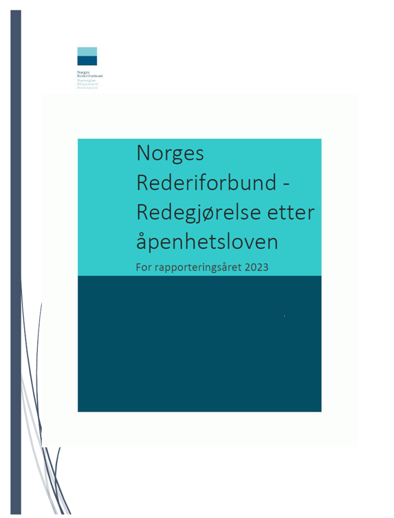 rapportforside redegjørelse etter åpenhetsloven for 2023 