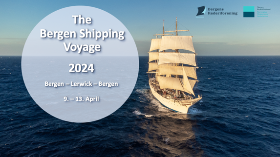 Annonsebilde med Statsraad Lehmkuhl for å promotere Bergen Shipping Voyage 2024
