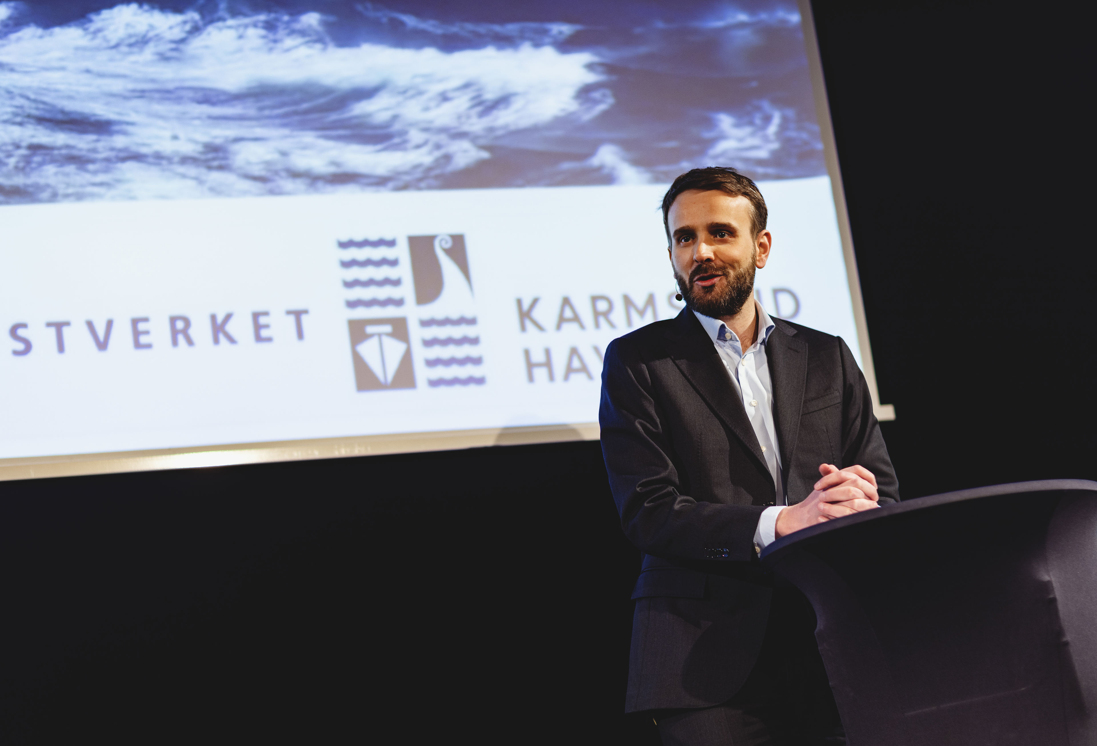 Næringsminister Jan Christian Vestre på Haugesundkonferansen. Foto: Haakon Nordvik