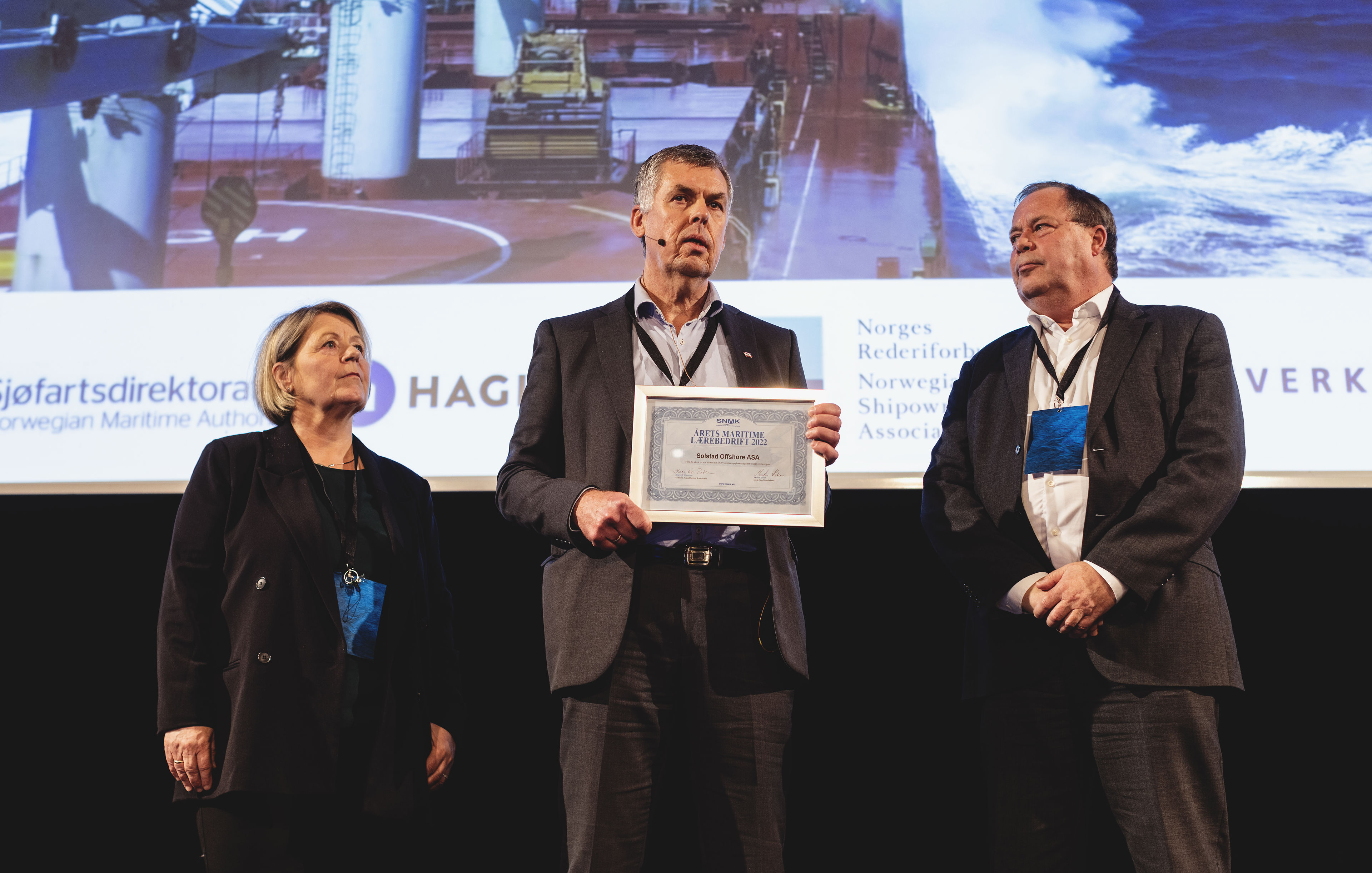 Solstad Offshore vant prisen for Årets Maritime Lærebedrift under Haugesundkonferansen 2023. Foto: Haakon Nordvik