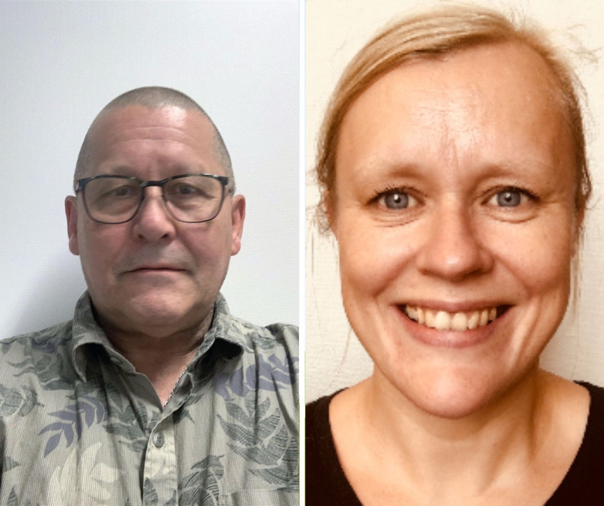kollasje av portrettene til Harry Arne Haugen og Jorunn Steensnæs