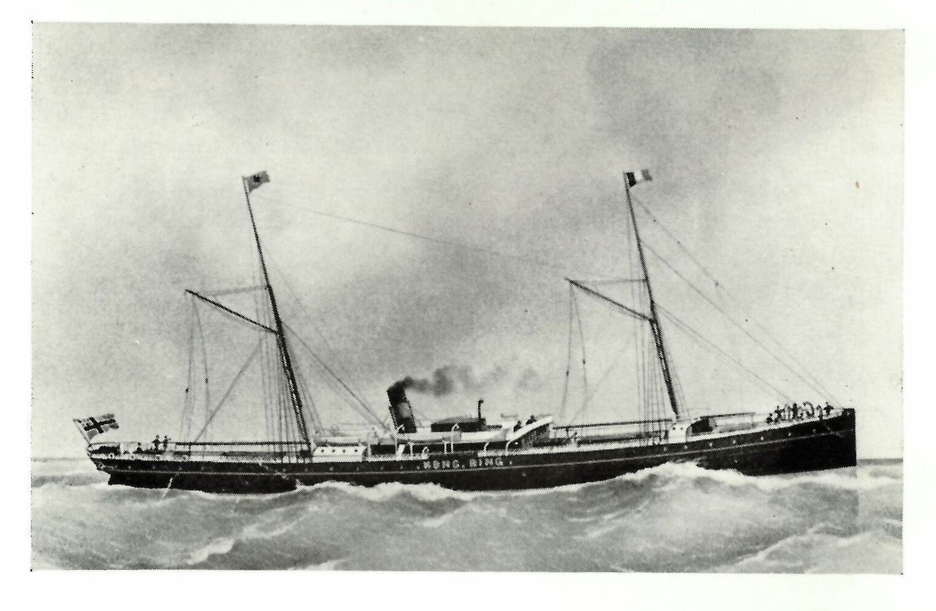illustrasjon av DS Kong Ring fra 1882 