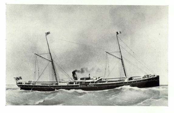 alt="illustrasjon av DS Kong Ring fra 1882 "
